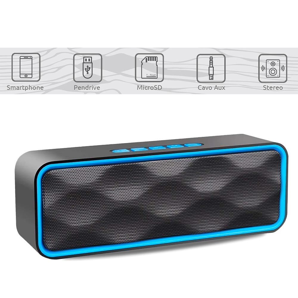 Altoparlante portatile con vivavoce Integrato speaker bluetooth, usb, sd, aux foto 3