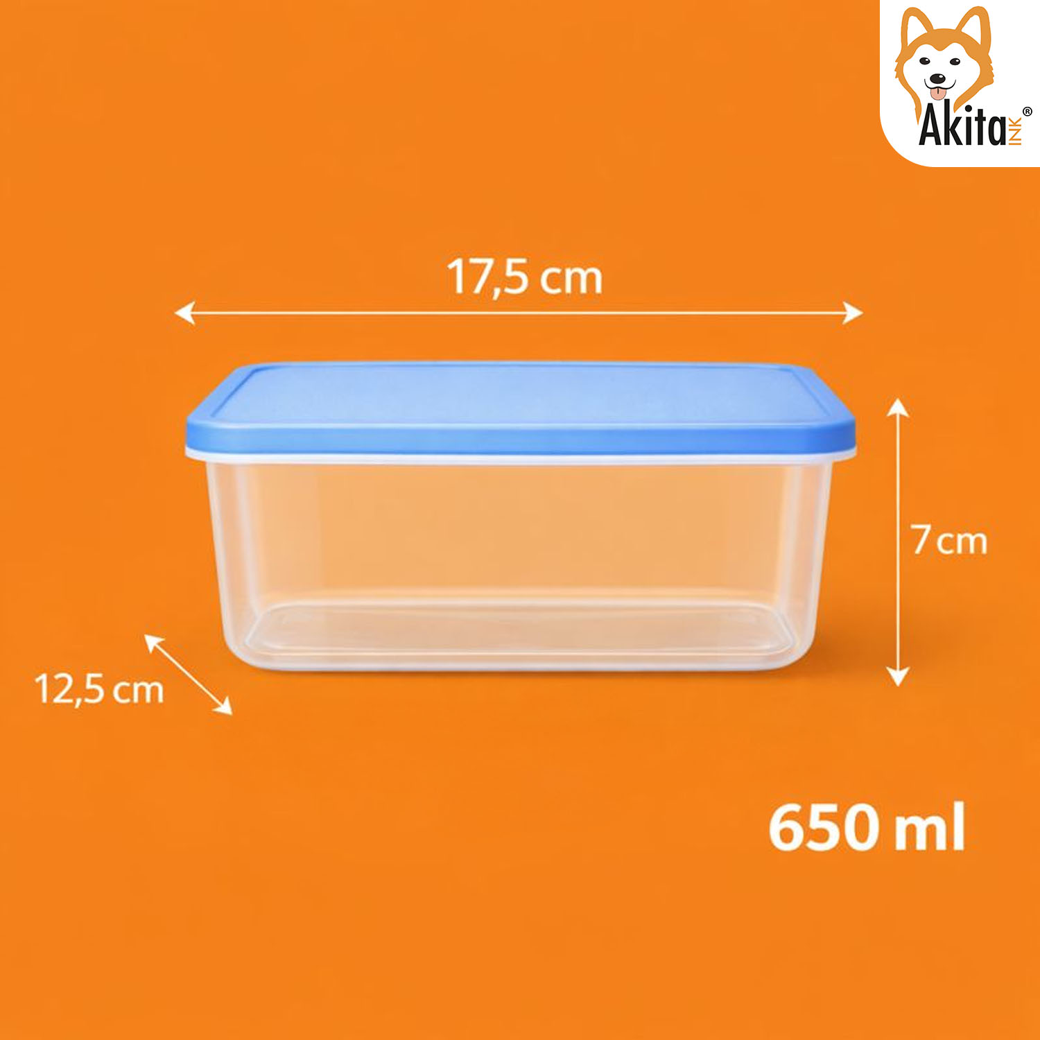 Set 12 Contenitori Rettangolari 650 ml con Coperchio Blu foto 3