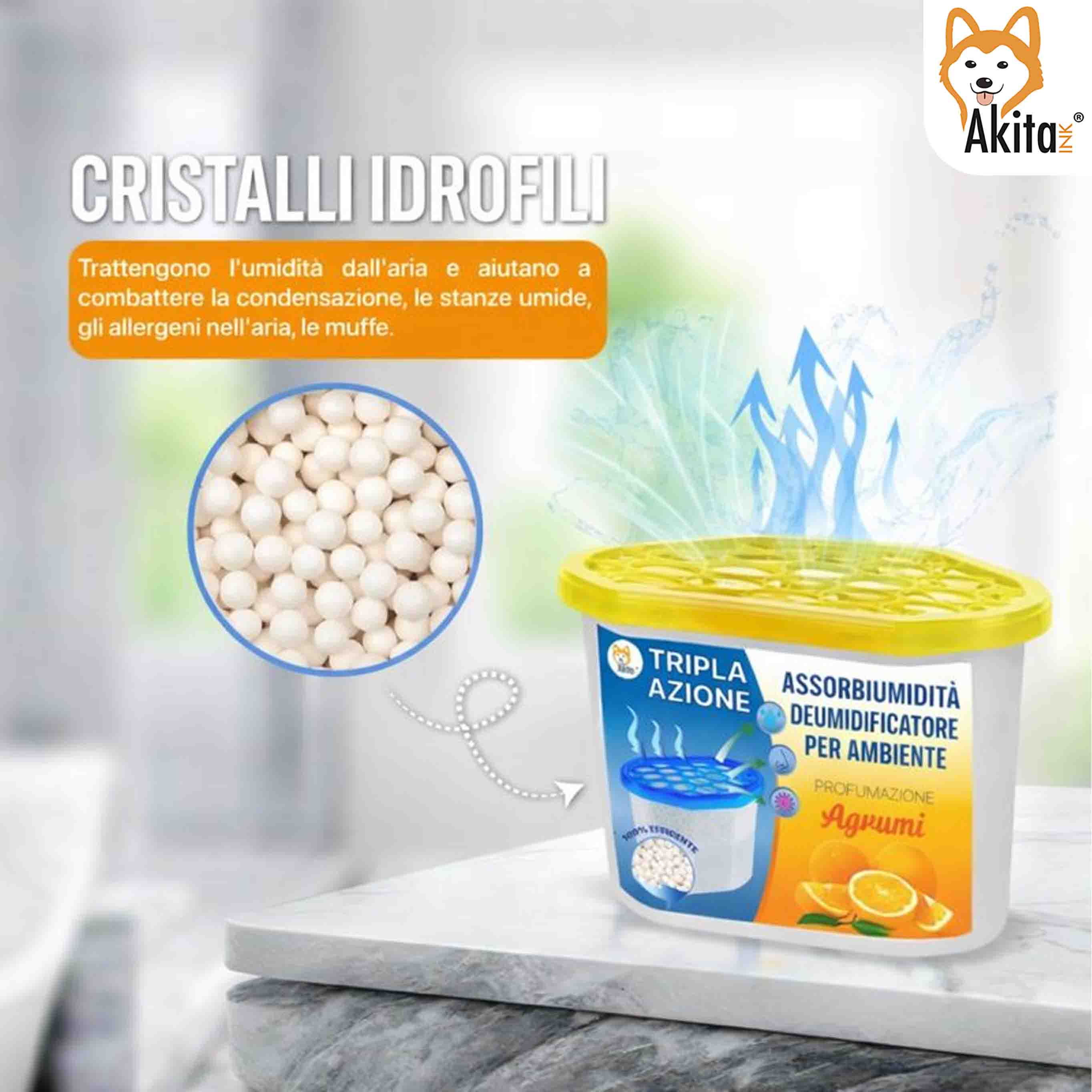 Set 6 Assorbiumidita' Deumidificatori Agrumi 500 ml foto 5