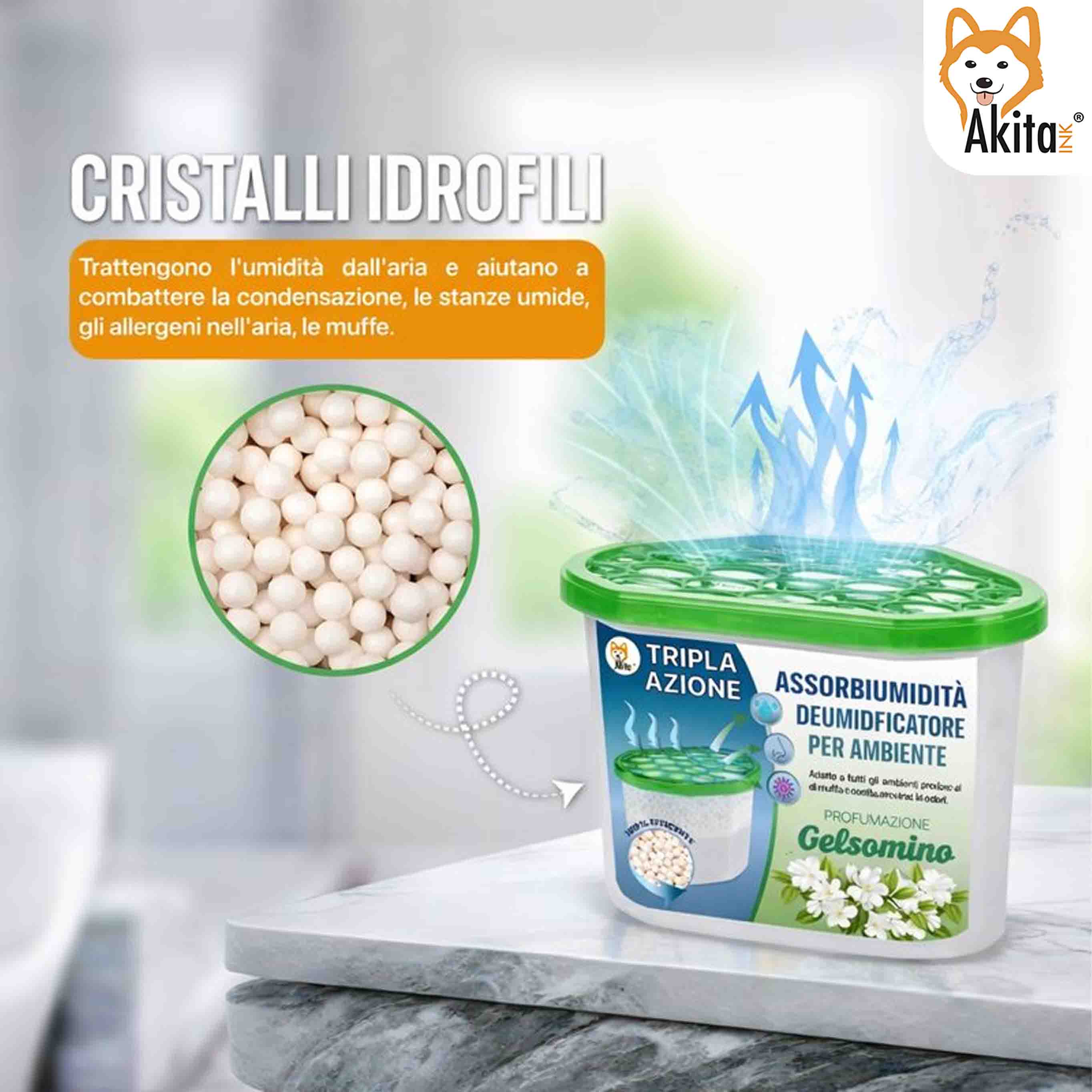 Set 6 Assorbiumidita' Deumidificatori Gelsomino 500 ml foto 5