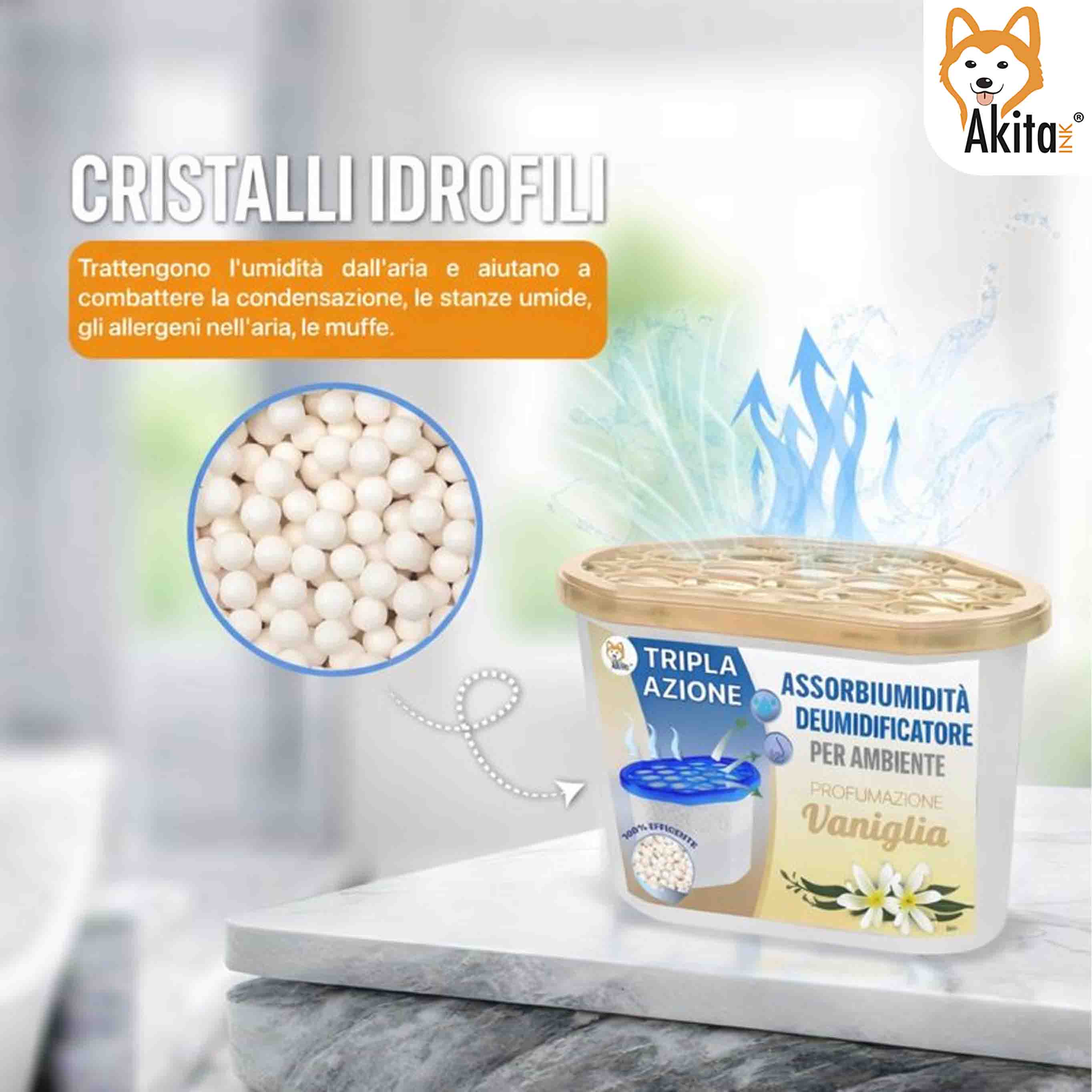 Set 6 Assorbiumidita' Deumidificatori Vaniglia 500 ml foto 5