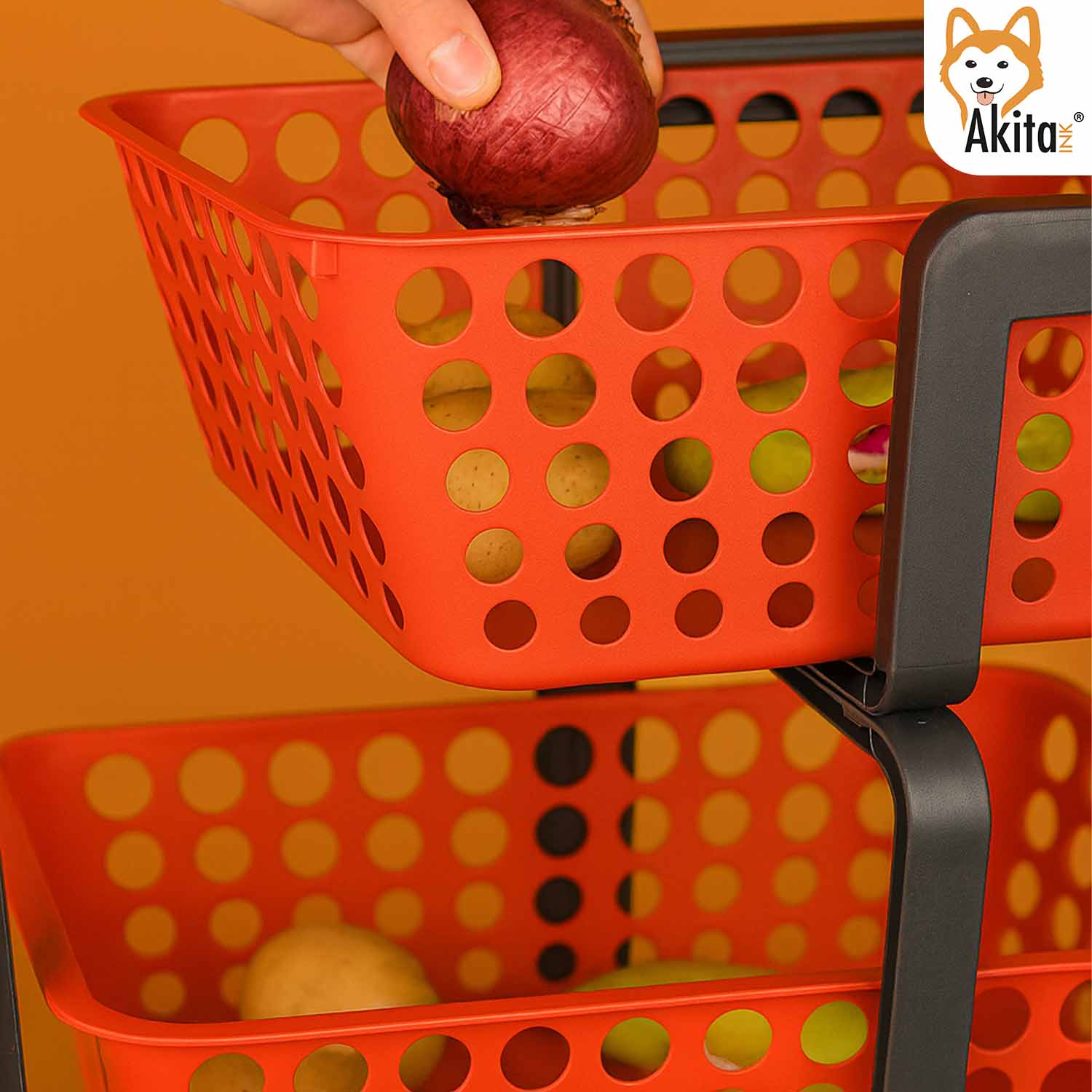 Carrello Portatutto 3 Ripiani Rosso con Ruote Salvaspazio foto 6