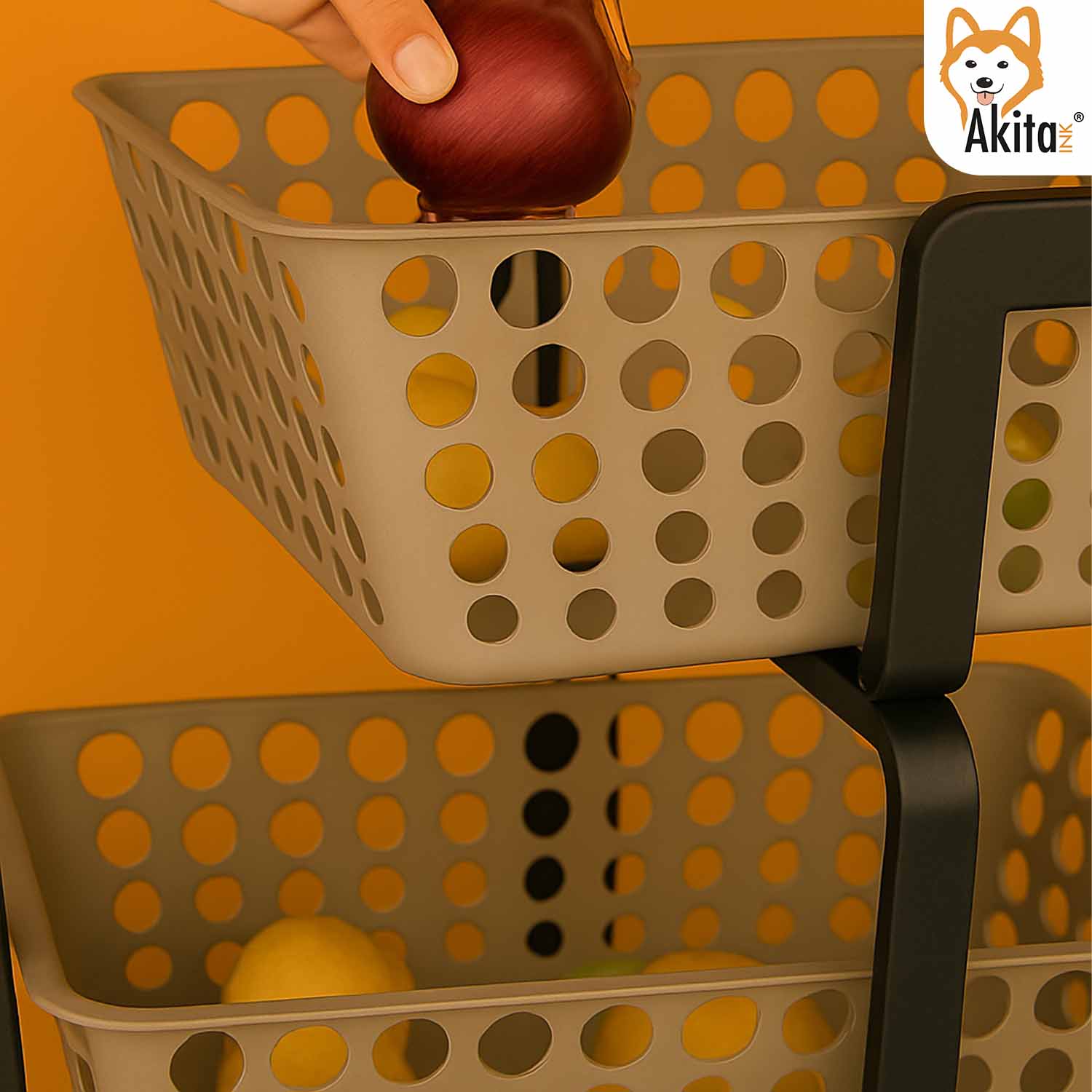 Carrello Portatutto 3 Ripiani Tortora con Ruote Salvaspazio foto 6