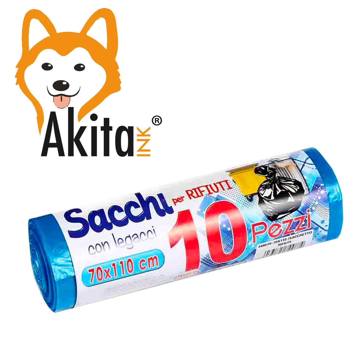 AkitaInk, 80 sacchi per pattumiera 70X110 Sacchi Alta Resistenza, 110L foto 3