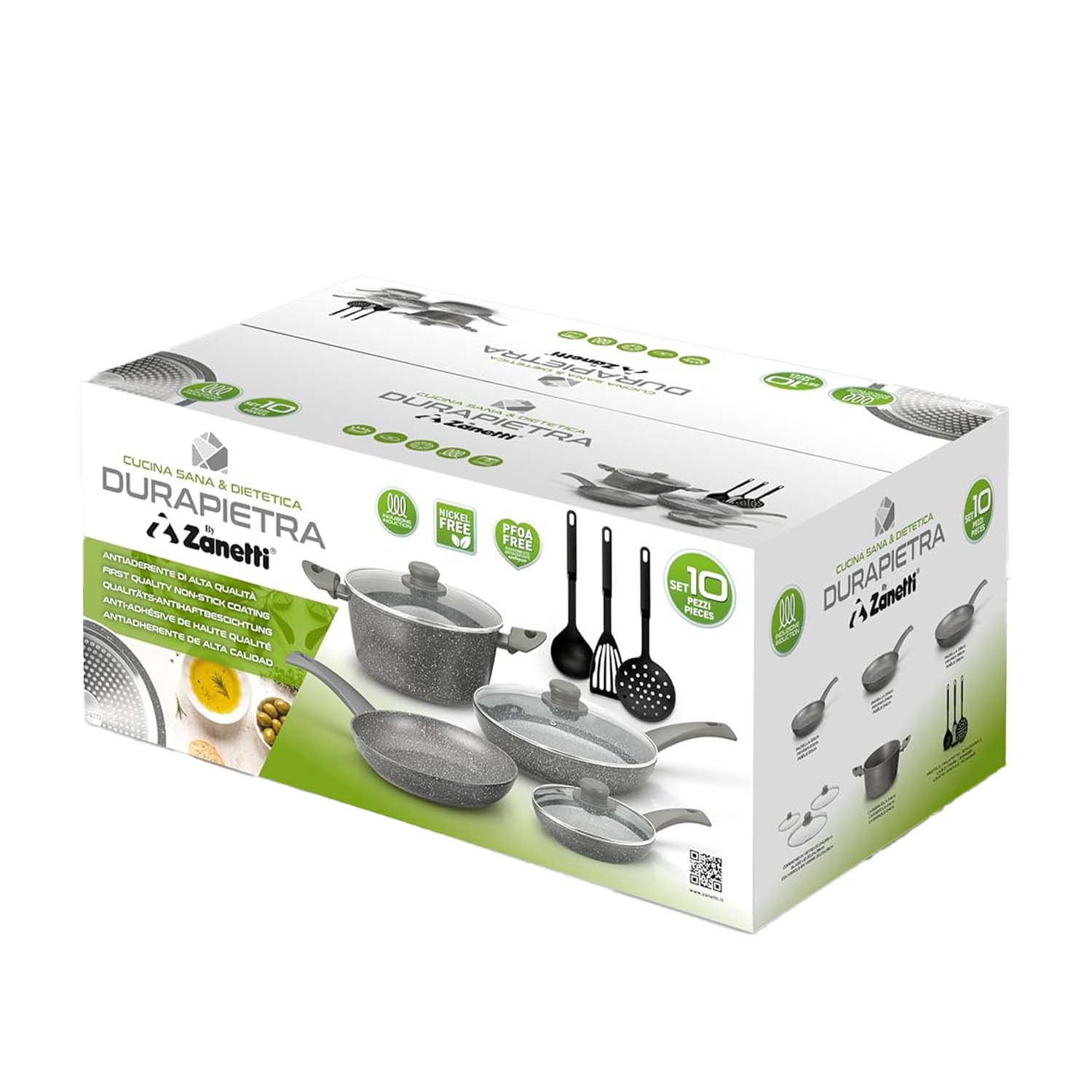 Zanetti DURAPIETRA Batteria Pentole 10 pz Induzione Completa foto 3