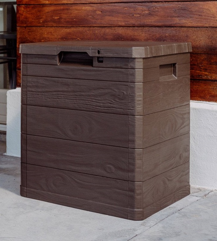 Toomax Baule Esterno 90L Plastica Effetto Legno Marrone foto 4