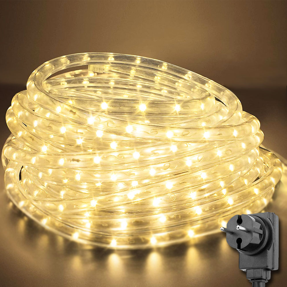 Tubo luci Led per addobbi di natale 30m bianco caldo ideale per Interno  Esterno