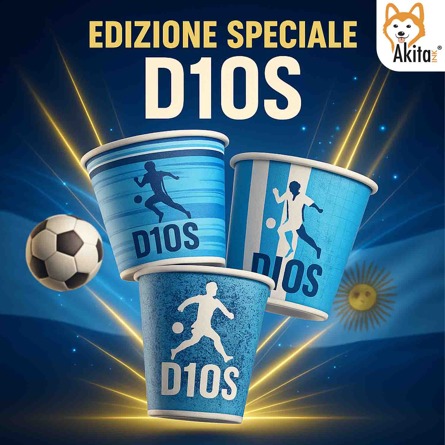 Bicchieri D1OS 250 ml - 300 Pezzi Monouso Calcio foto 5