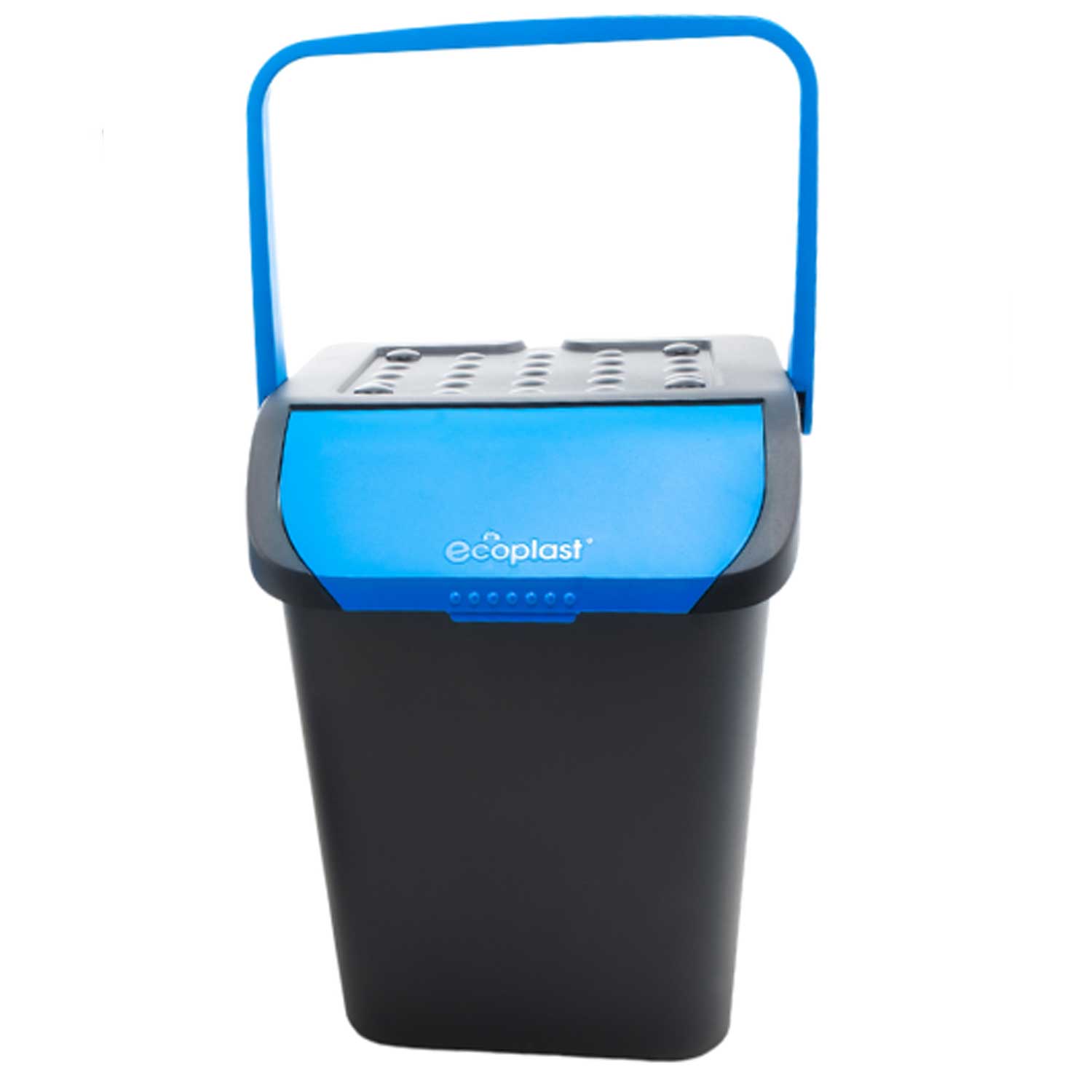 Ecoplast, pattumiera per raccolta differenziata, con doppia apertura 35l blu