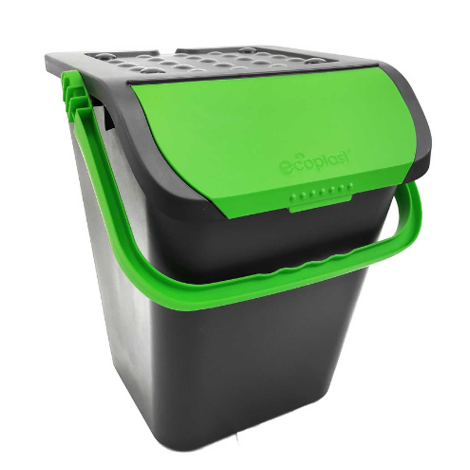 Ecoplast, pattumiera per raccolta differenziata, con doppia apertura 35l verde