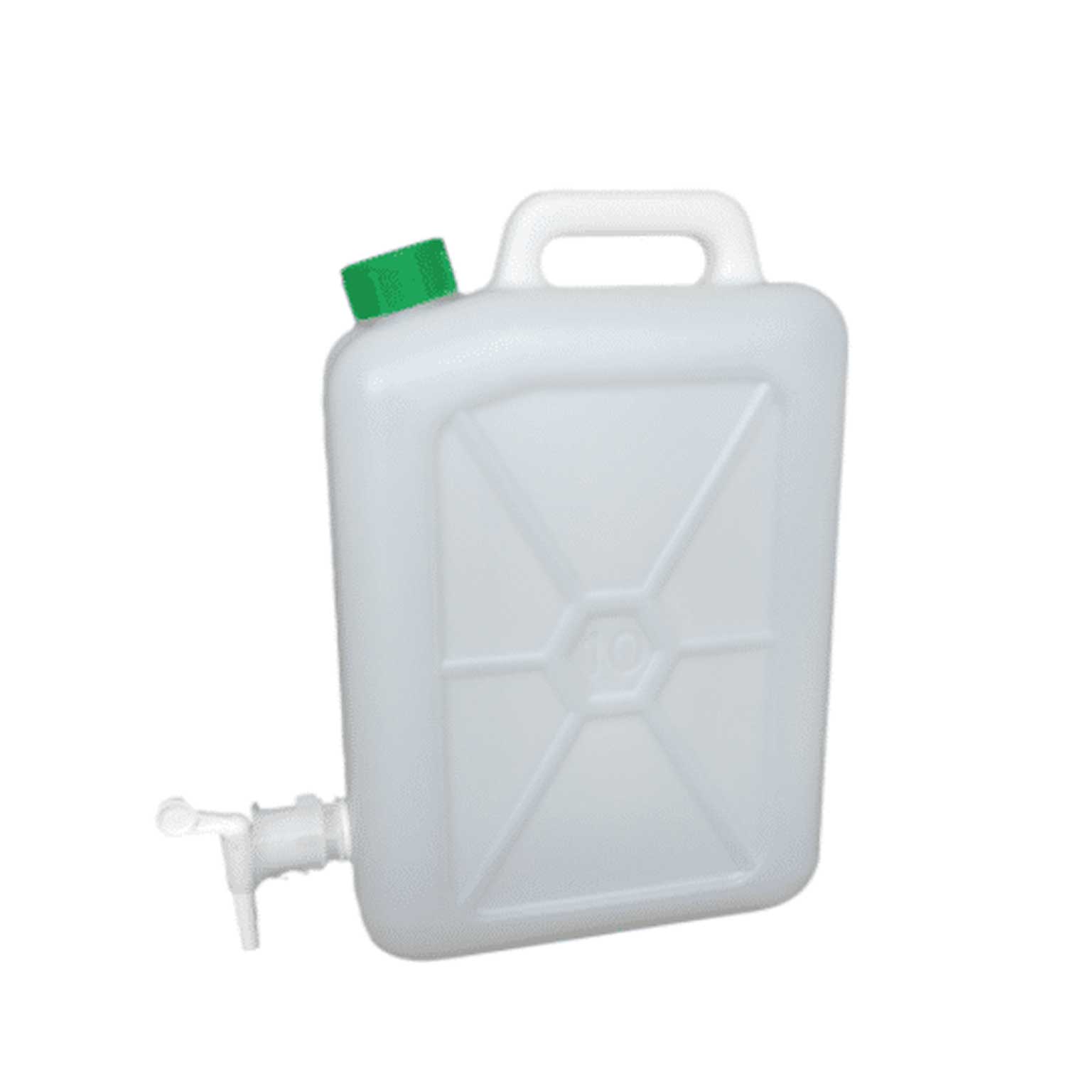 Ecoplast | tanica 10 litri, fusto in plastica, colore neutro, made in italy.