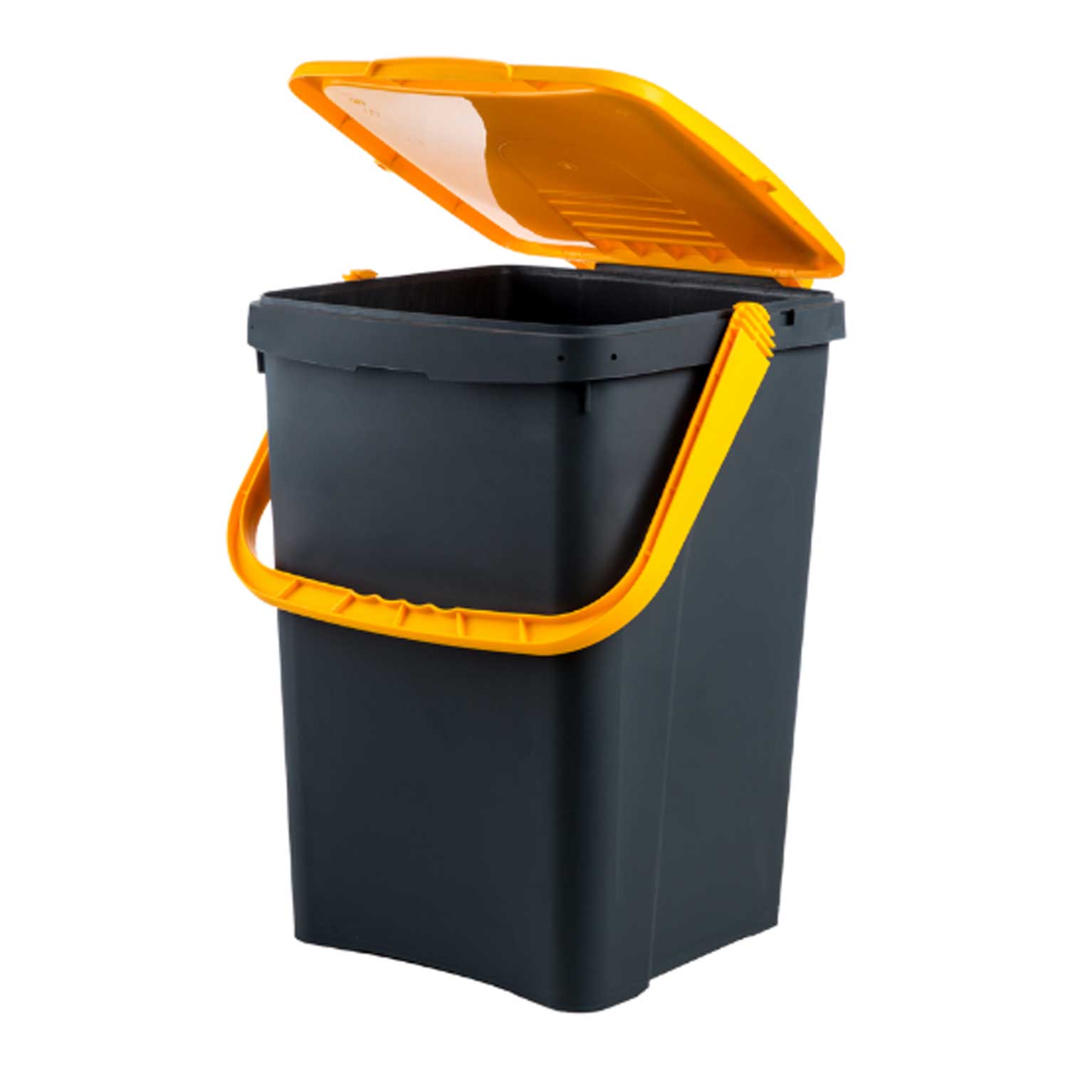 Ecoplast pattumiera per raccolta differenziata 50 lt, bidone spazzatura giallo