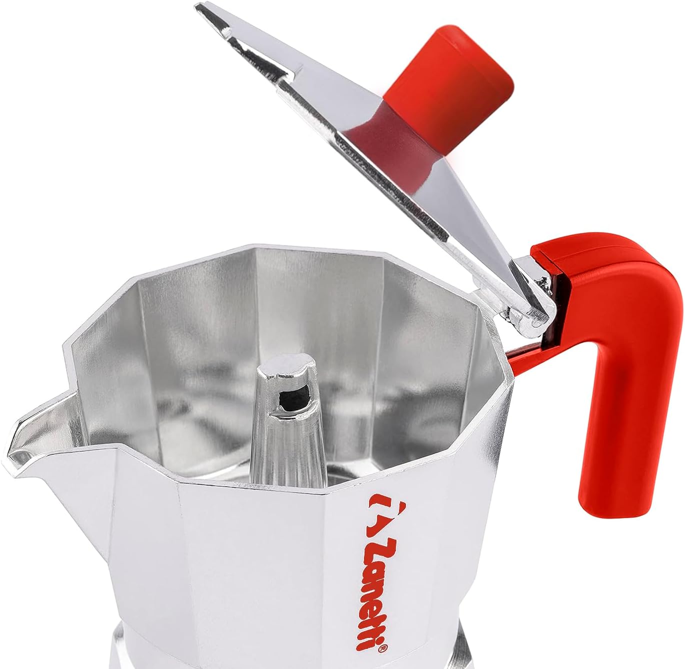 Zanetti Mama Red Edition Moka 2 Tazze Alluminio Rosso foto 4