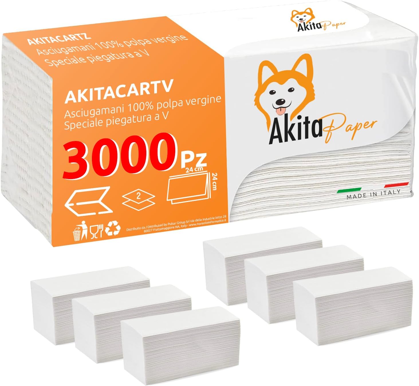 3150 Asciugamani Carta Piegati a V - 15 Confezioni AkitaINK foto 6