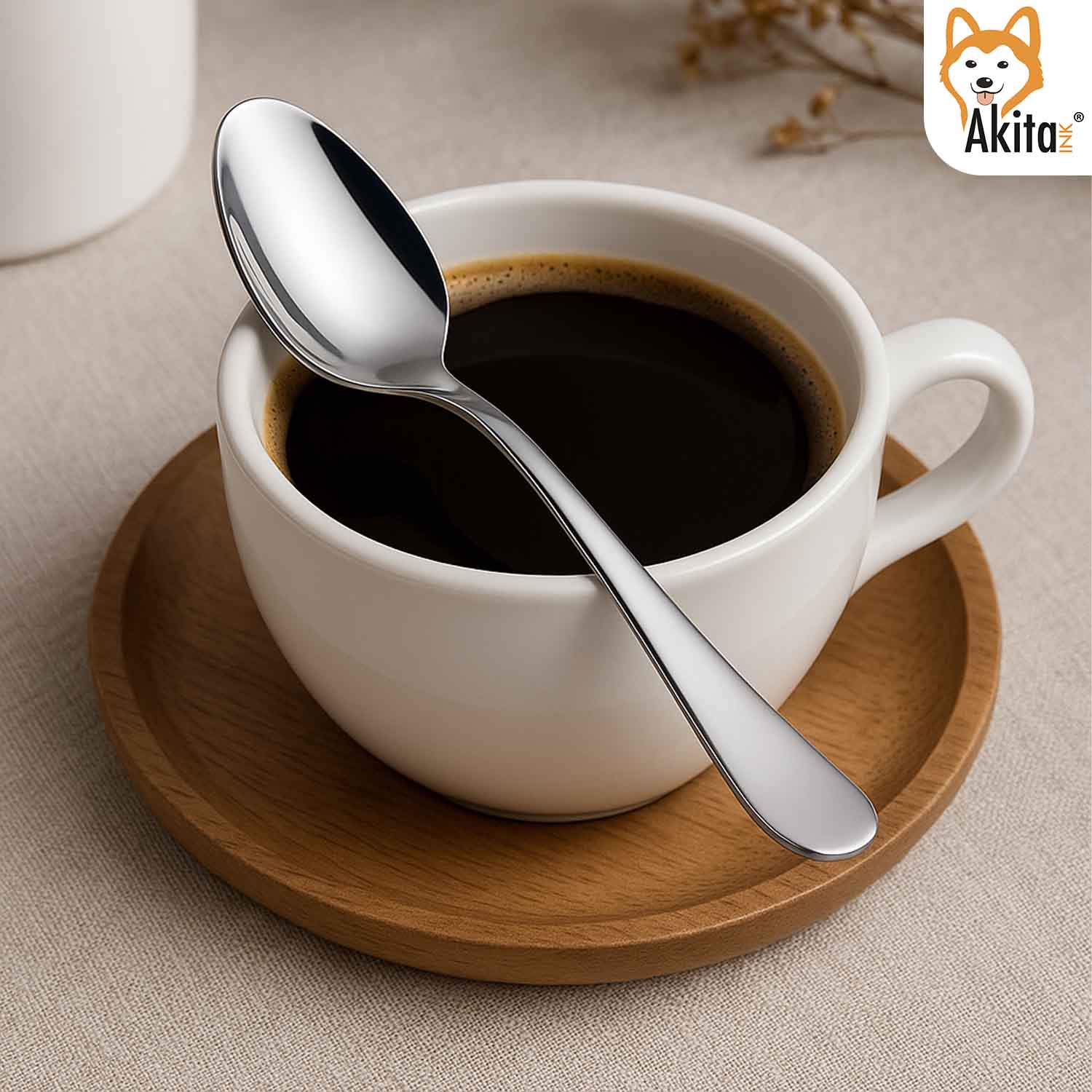 AkitaInk Set 12 Cucchiaini da Moka Boston Inox 18/C foto 4