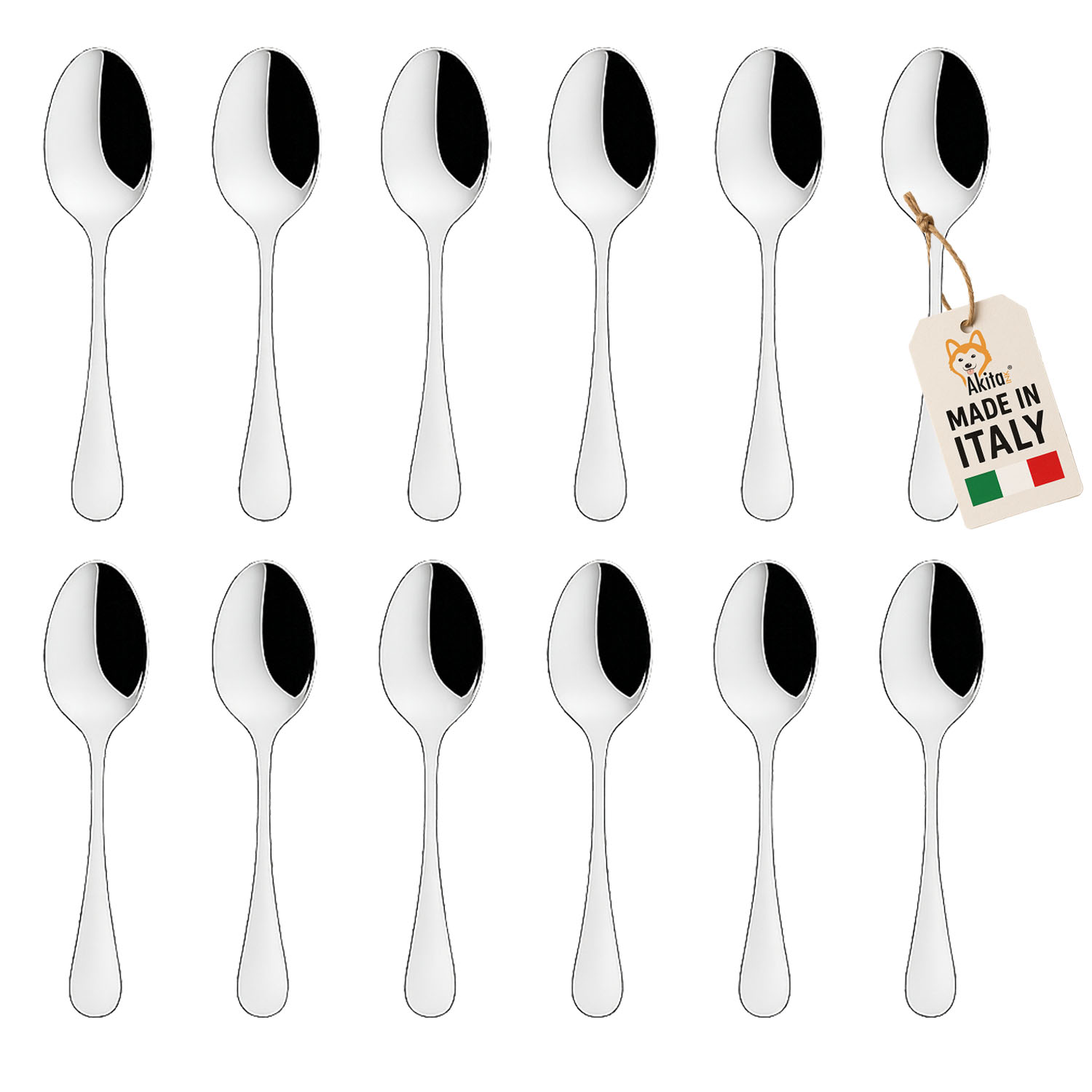 AkitaInk Set 12 Cucchiaini da Moka Boston Inox 18/C foto 2