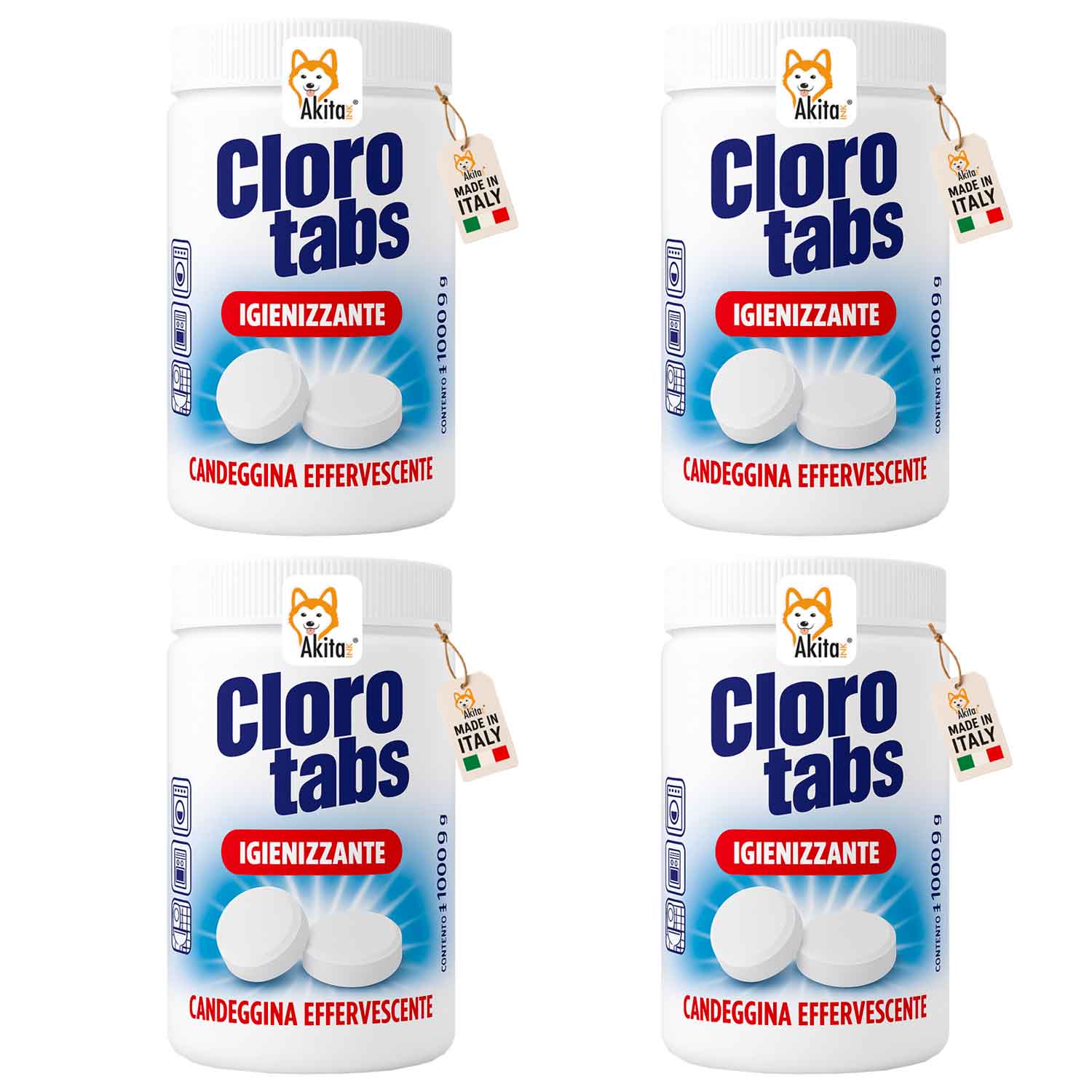 Cloro tabs 4kg - pastiglie multiuso candeggina.