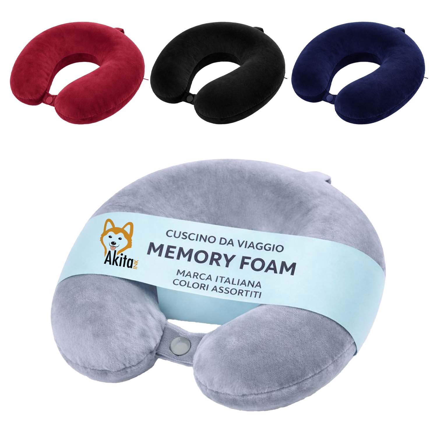 Cuscino da Viaggio in Memory Foam a U per Collo foto 2
