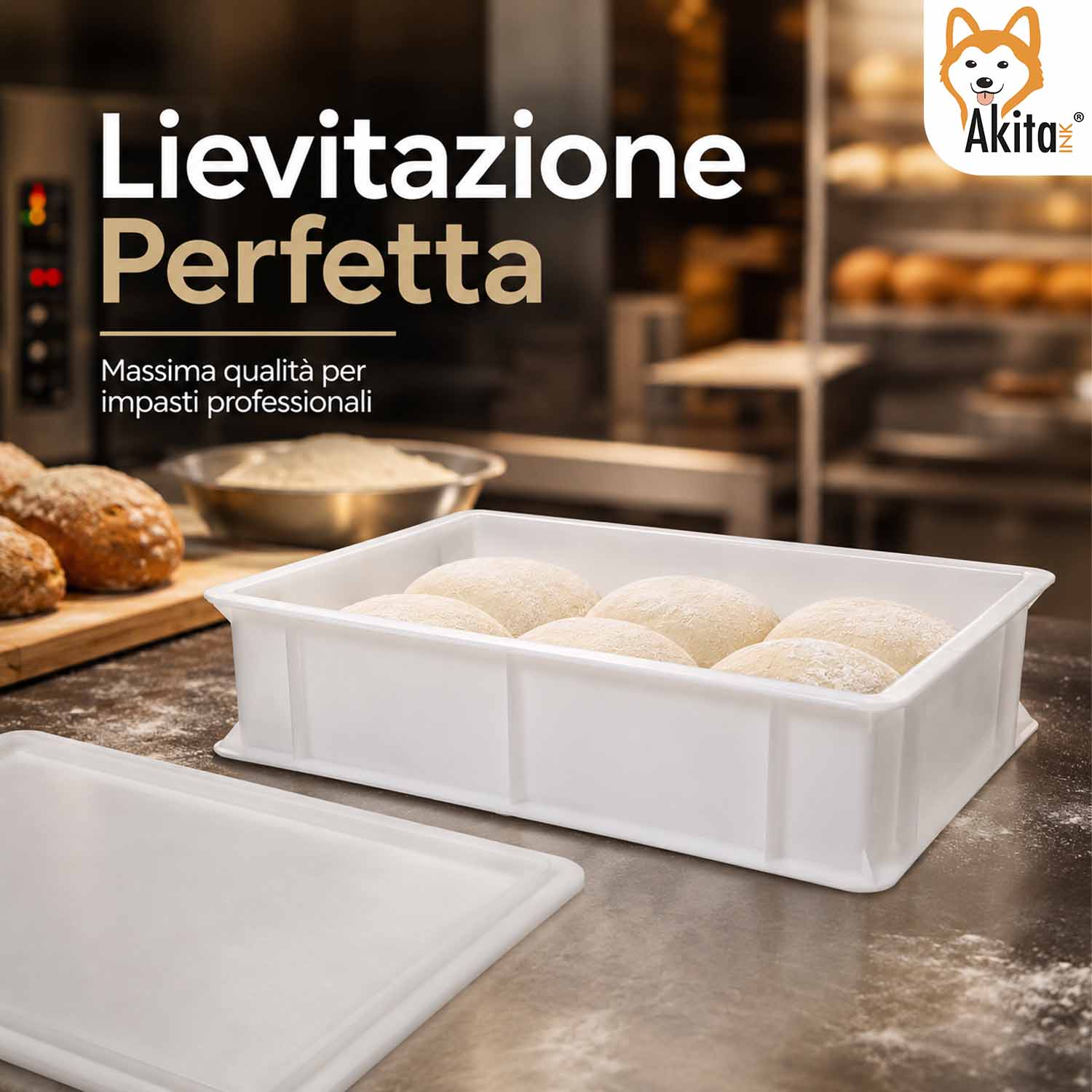 Akitaink Cassetta Lievitazione Pizza e Pane 30x40x10 cm foto 4