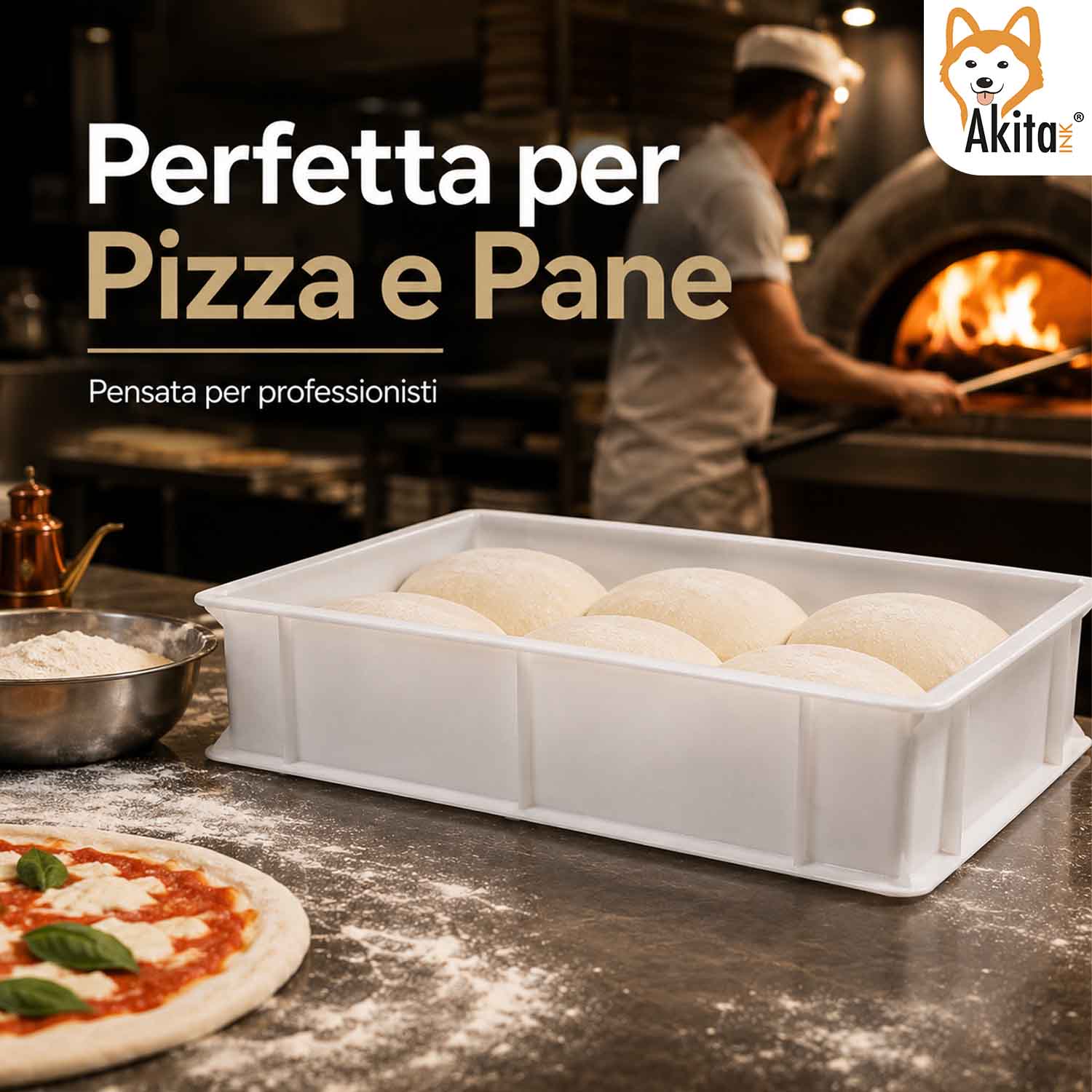 Akitaink Cassetta Lievitazione Pizza e Pane 30x40x10 cm foto 6