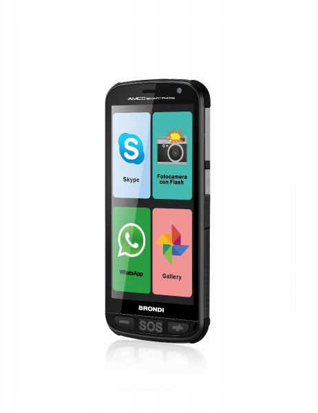 SMARTPHONE AMICO+ BRONDI DS 4GB 3G 5,0 TASTO SOS ANDROID BASE RICARIC