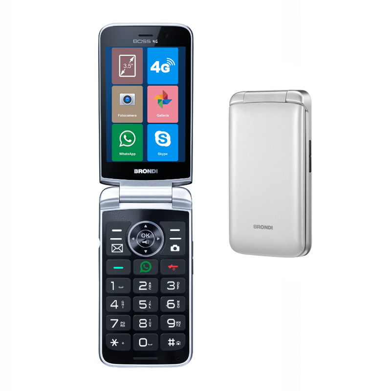 Brondi boss 4g - telefono cellulare senior - white