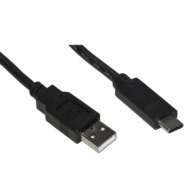 CAVO USB TYPE-A - USB TYPE-C 1.8MT BLACK foto 2