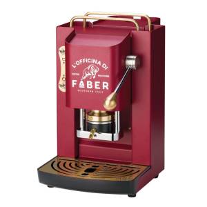 Faber Pro Deluxe Macchina da Caffe cialde 44mm Cherry Red Ottone foto 2