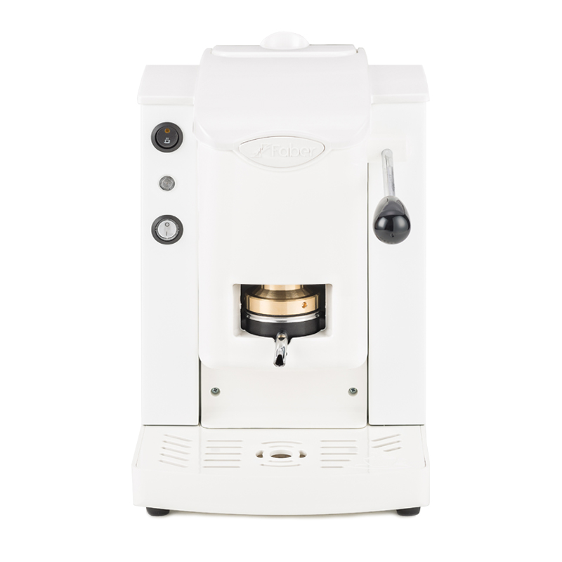 Faber slot plast basic  - macchina per caffe con pressacialda in ottone - telaio in metallo bianco e frontale in policarbonato bianco