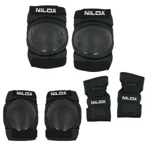 Nilox kit protezione bici/scooter/hoverboard per adulto 6parti nero