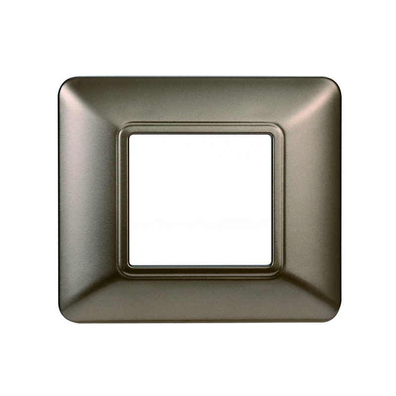 Ettroit placca in plastica 2 moduli - serie solar - bronzo (mt83210) compatibile bticino matix