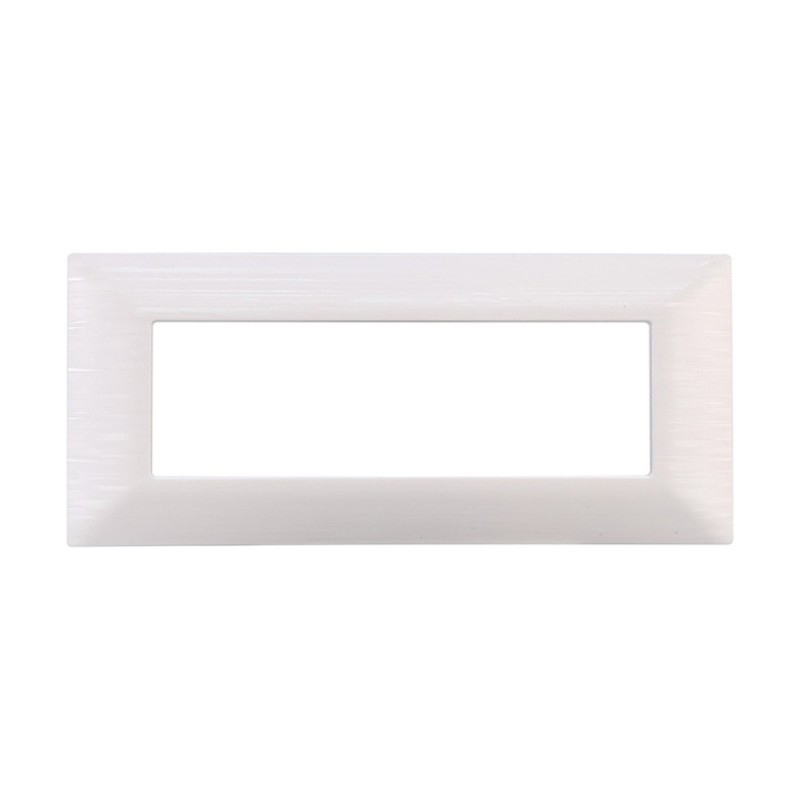 Ettroit placca in plastica 7 moduli - serie starlight - bianco satinato (ev85601) compatibile vimar plana