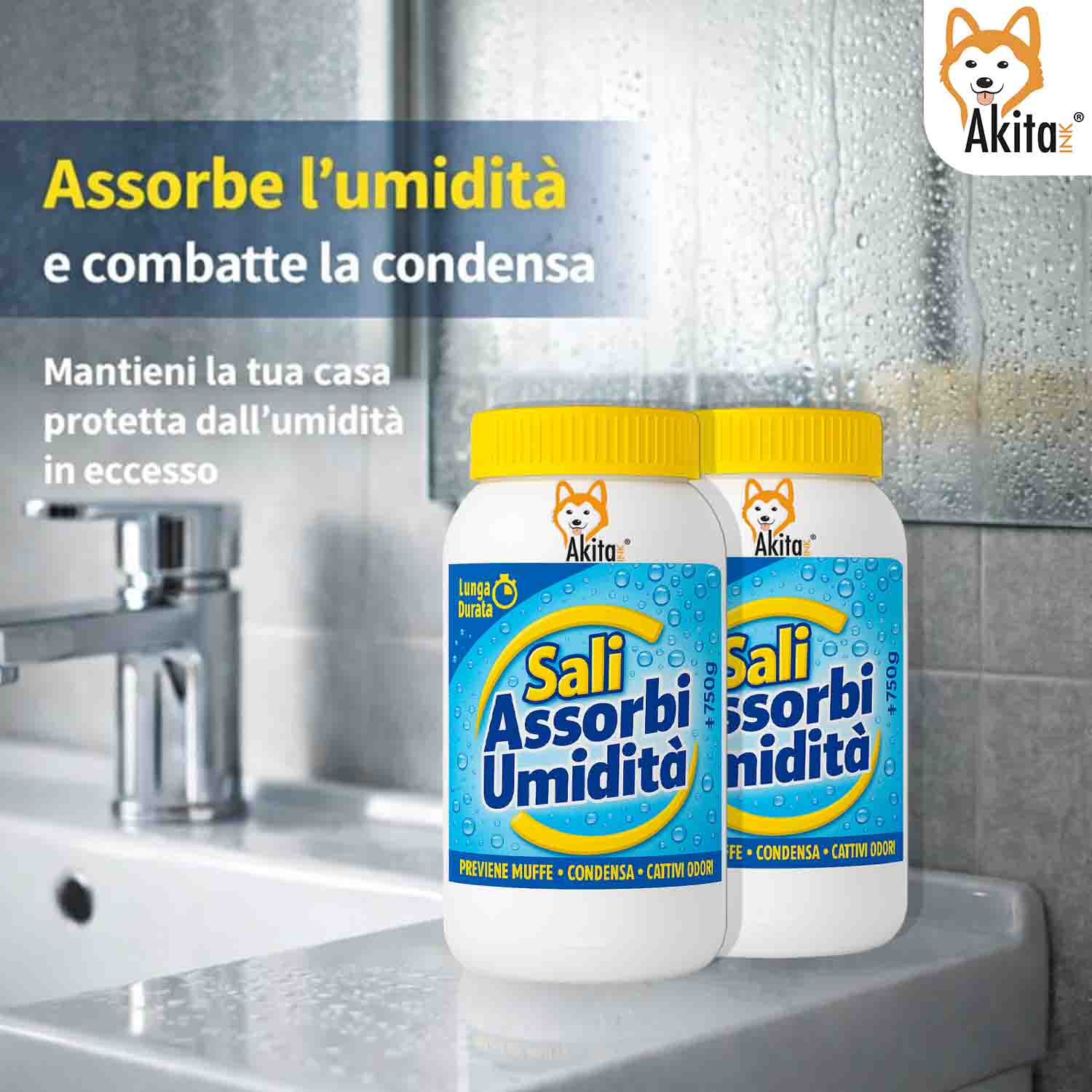 2 Pz Sali Assorbiumidita' 750 g Antimuffa Ricarica Universale foto 3