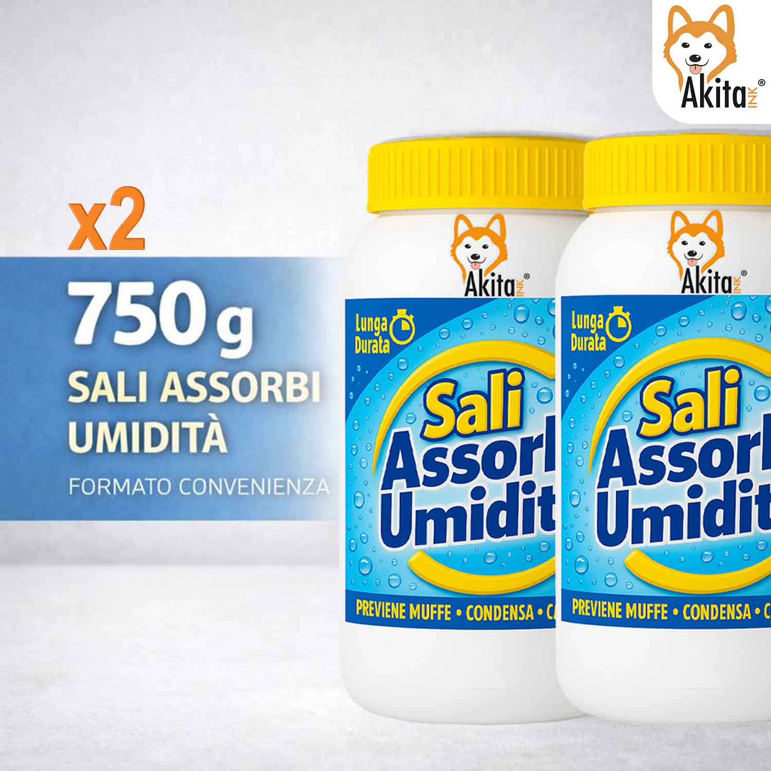 2 Pz Sali Assorbiumidita' 750 g Antimuffa Ricarica Universale foto 6