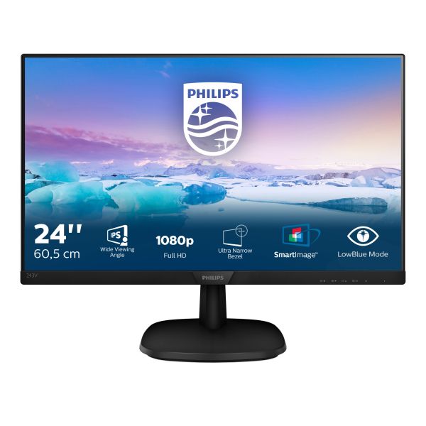 MON 23,8IPS MM VGA HDMI DVI VESA PHILIPS 243V7QDAB 16:9 1000:1 5MS foto 2