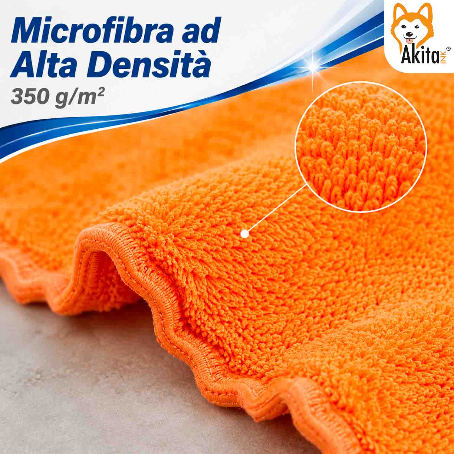 Akitaink 3 Panni Pavimenti Microfibra Perla Clean 50x70 cm foto 4