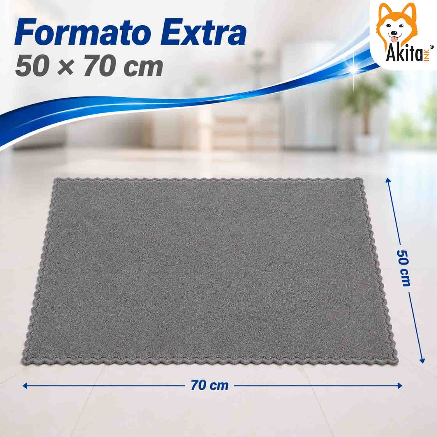 Akitaink 3 Panni Pavimenti Microfibra Perla Clean 50x70 cm foto 5