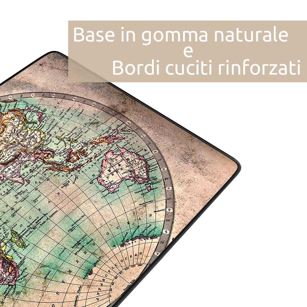 Tappetino mouse xxl mappamondo old style 900x400 grande da scrivania antiscivolo foto 5