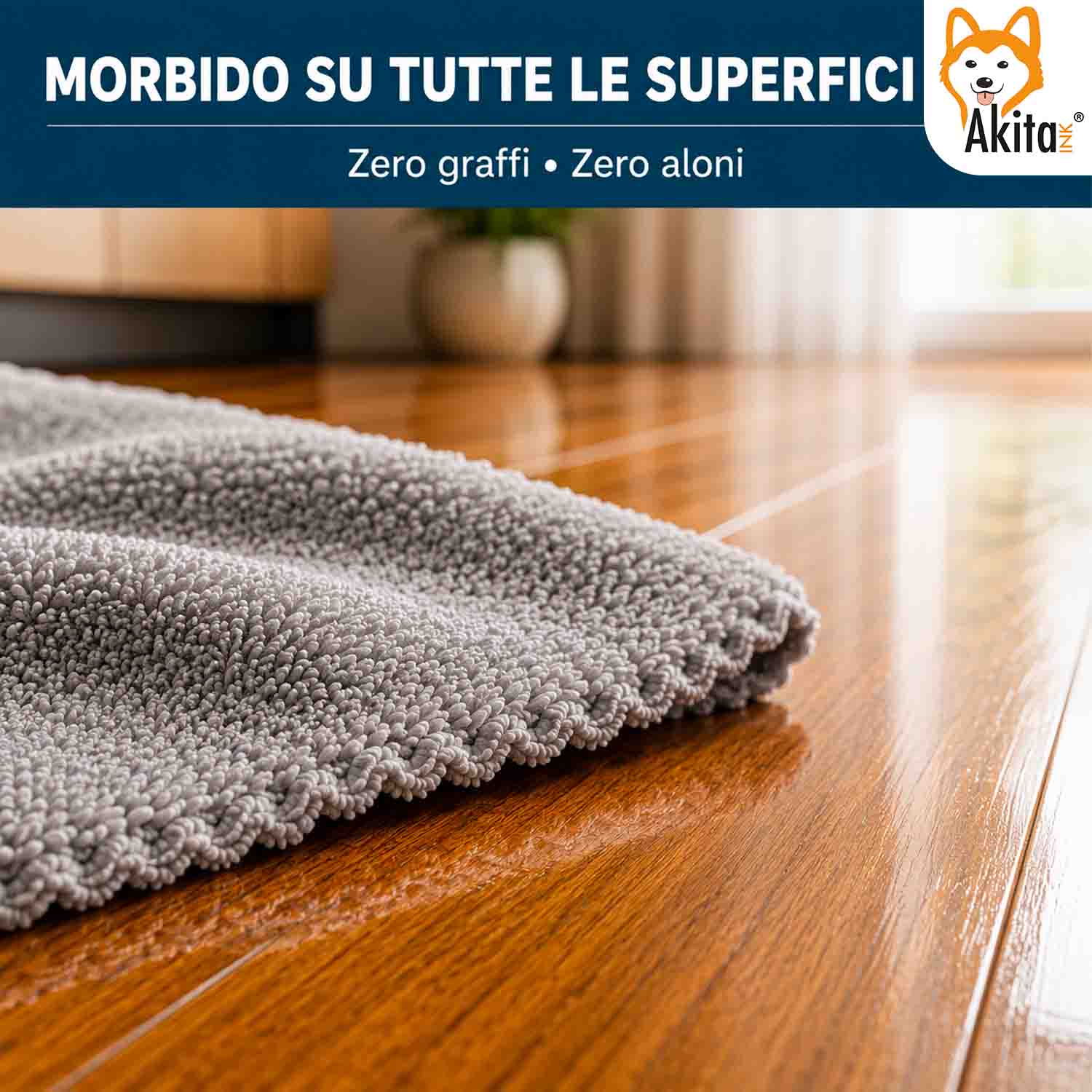 Akitaink 3 Panni Pavimenti Microfibra Duo Clean 50x70 cm foto 5