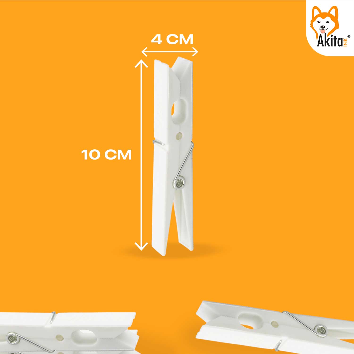 Akitaink - Mollette per Bucato 100 Pezzi, Mollette in plastica bianche anti foto 6