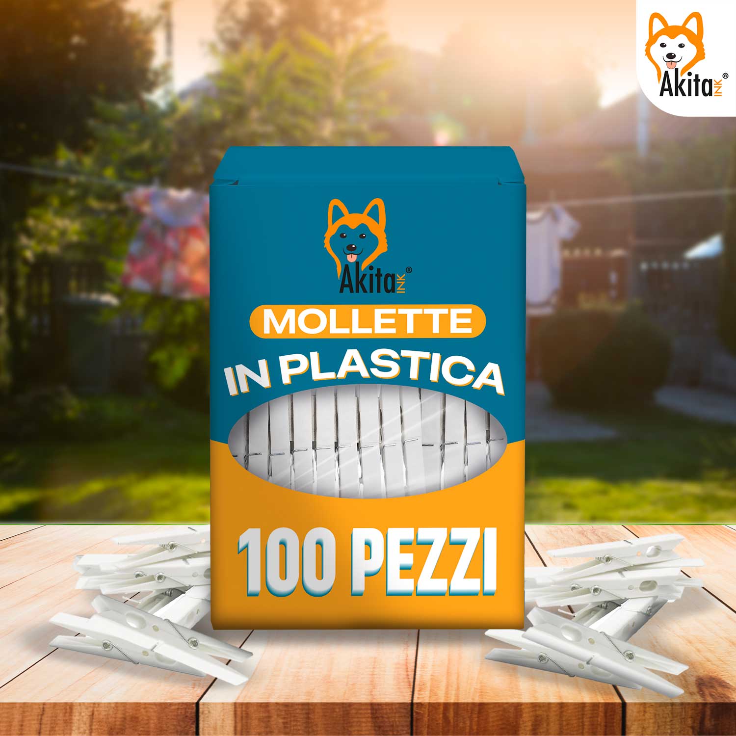 Akitaink - Mollette per Bucato 100 Pezzi, Mollette in plastica bianche anti foto 5